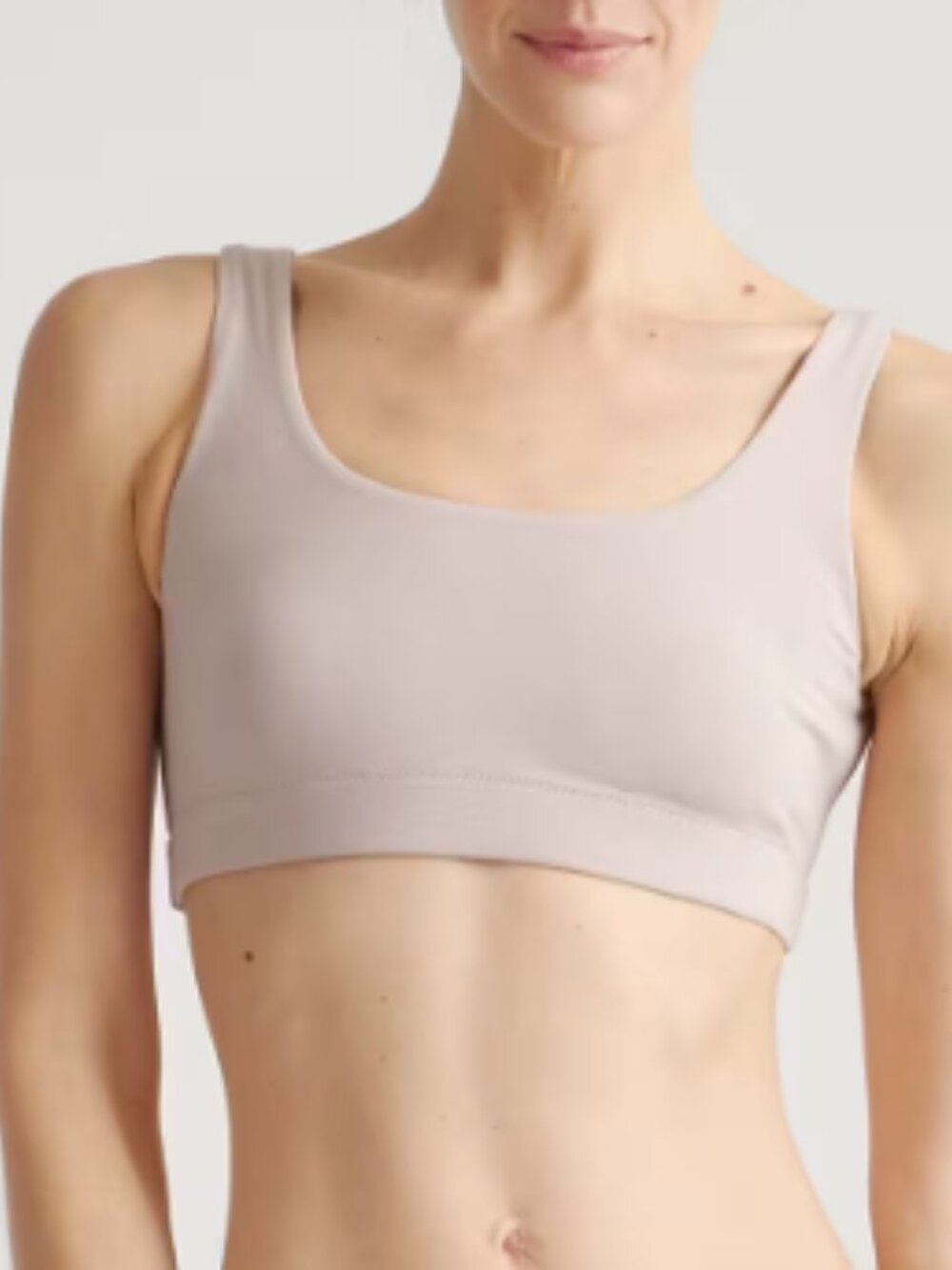 Quince Organic Cotton Tank Bralette (2-pack) Mink M NEW